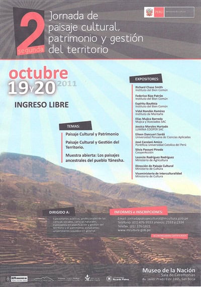 Segunda jornada de paisaje cultural, patrimonio y gestión del territorio.