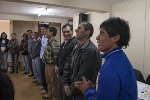Comunicadores locales iniciando el taller