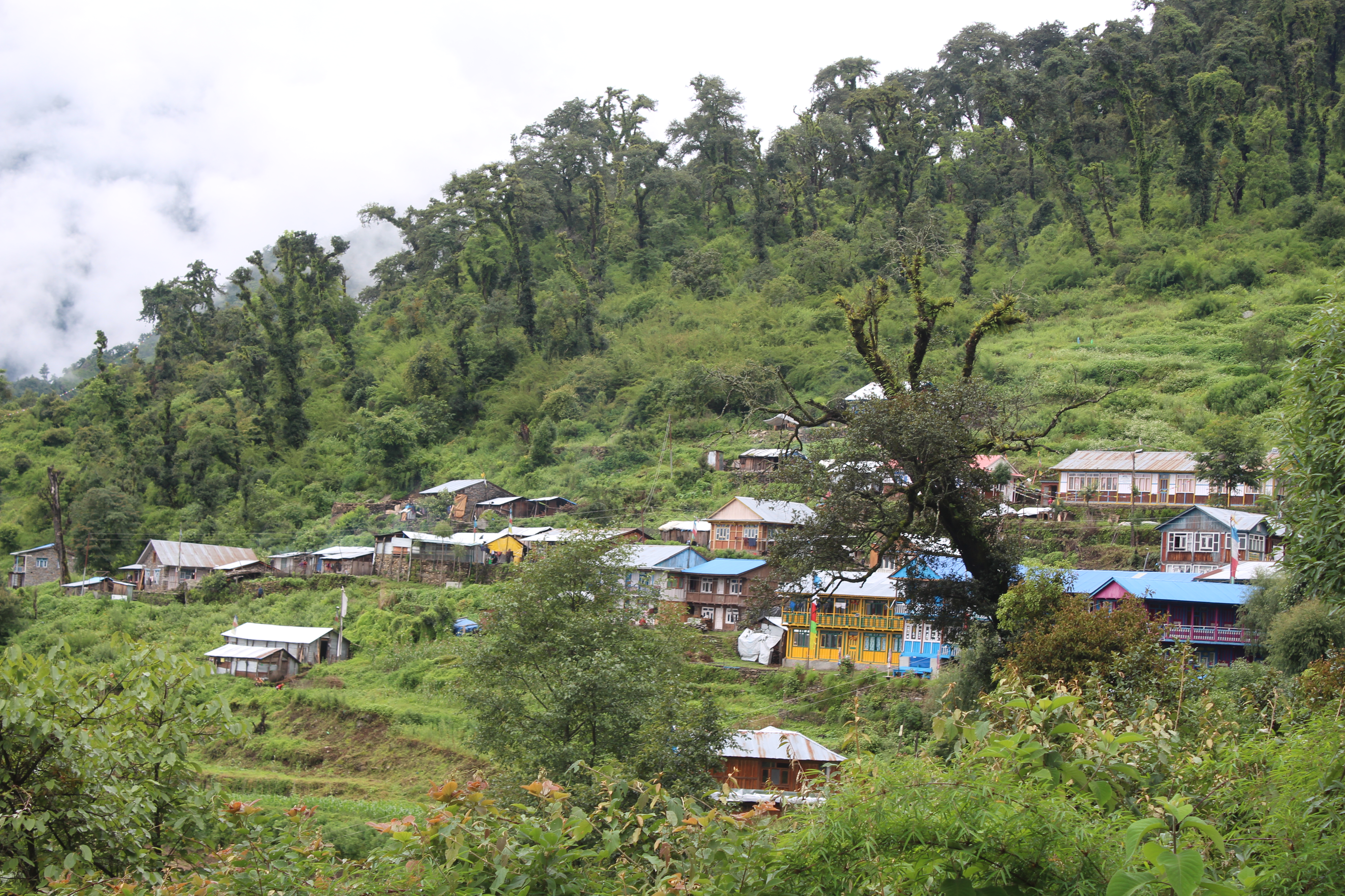 View of Tatopani village in Rasuwa District