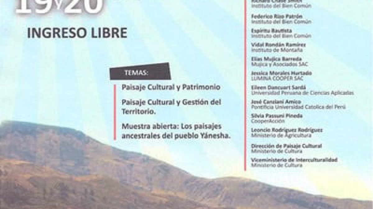 Segunda jornada de paisaje cultural, patrimonio y gestión del territorio.